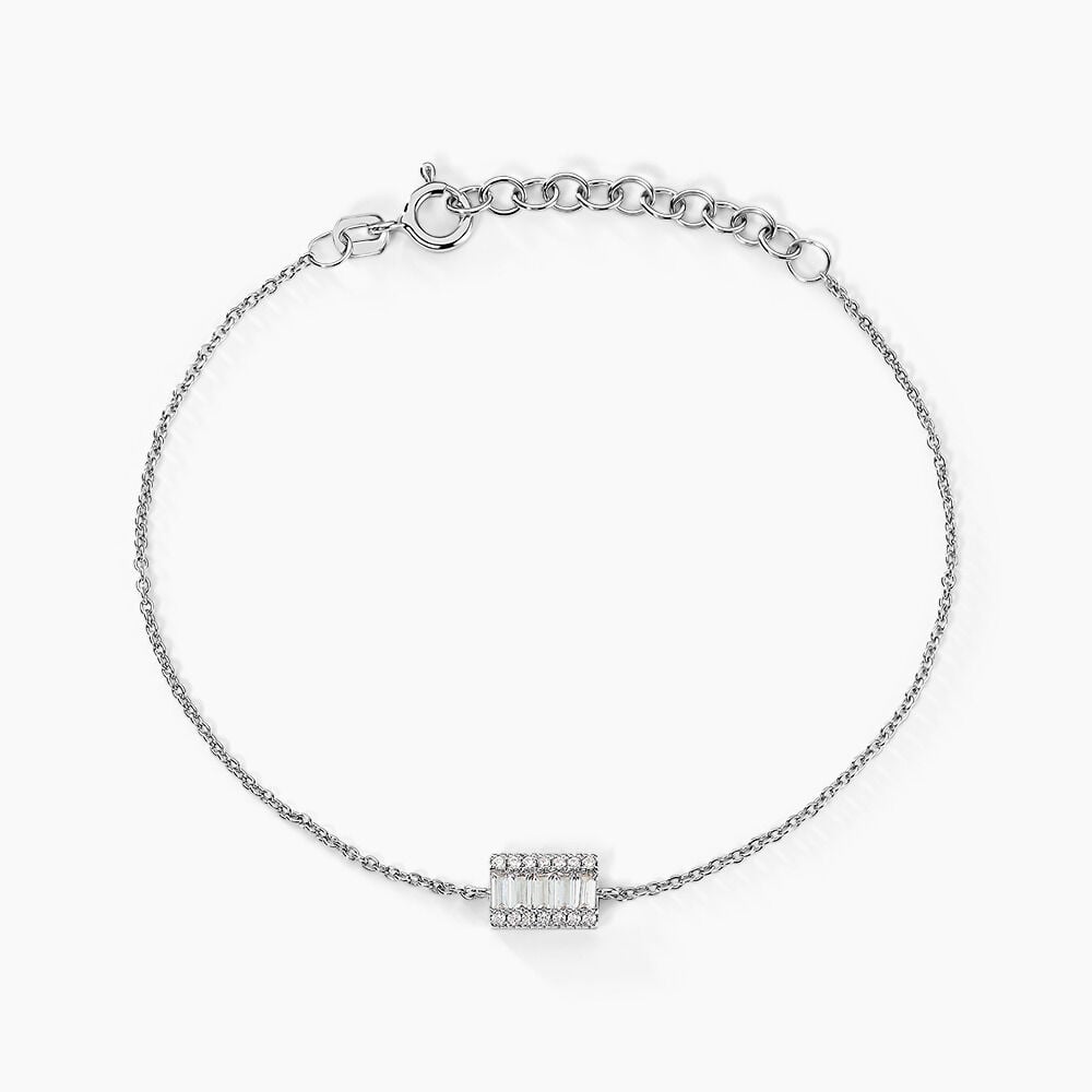 Bracelet Baroque Party Argent Blanc Oxyde De Zirconium - Bracelets chaînes Femme | Marc Orian