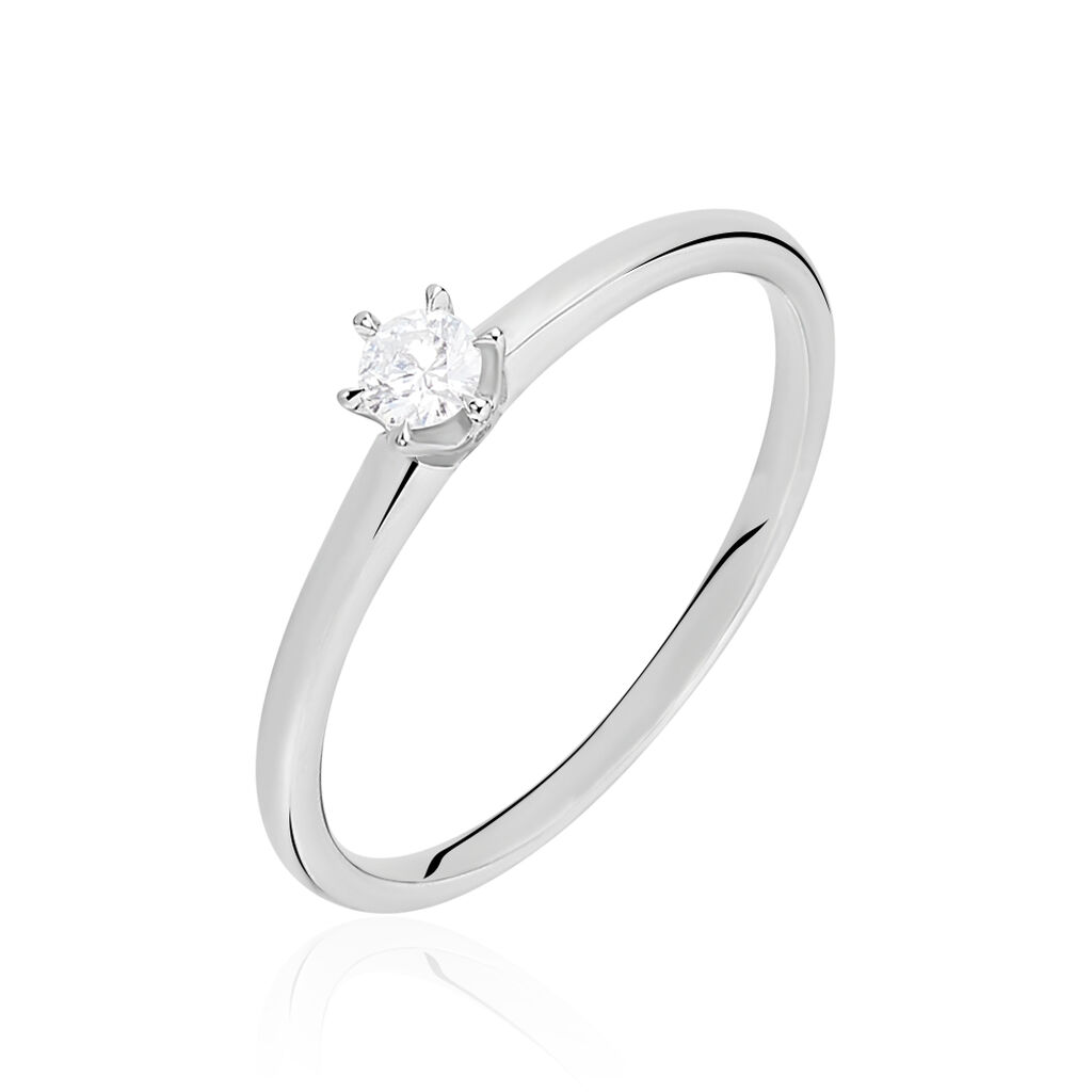 Bague Solitaire Mai-li Or Blanc Diamant - Solitaires Femme | Marc Orian