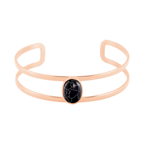 Bracelet Jonc Eline Acier Rose Pierre De Synthese - Bracelets joncs Femme | Marc Orian