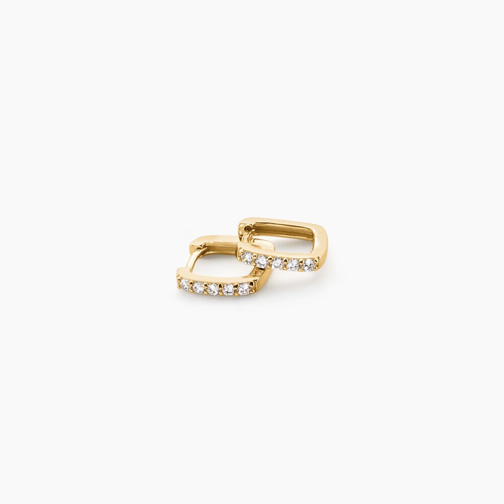 Cr&eacute;oles Melene Argent Dor&eacute; A L'Or 750/1000 Oxyde De Zirconium - Cr&eacute;oles Femme | Marc Orian