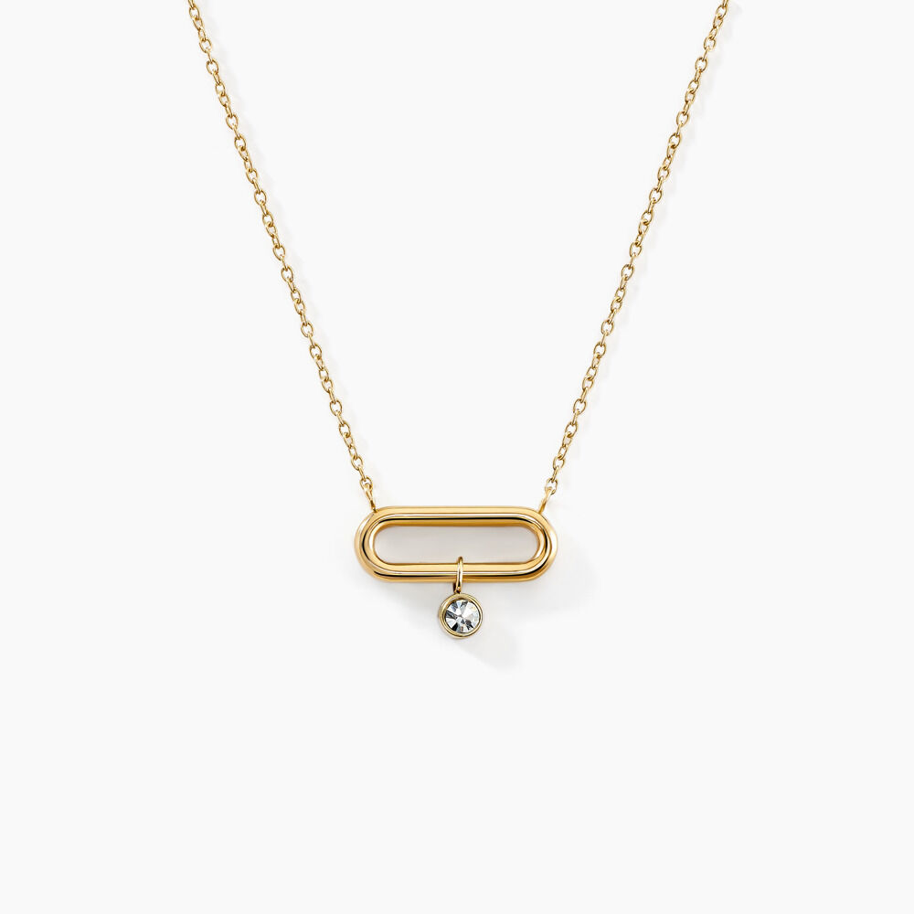 Collier Aurore Acier Doré  Cristal - Colliers avec pierres Femme | Marc Orian