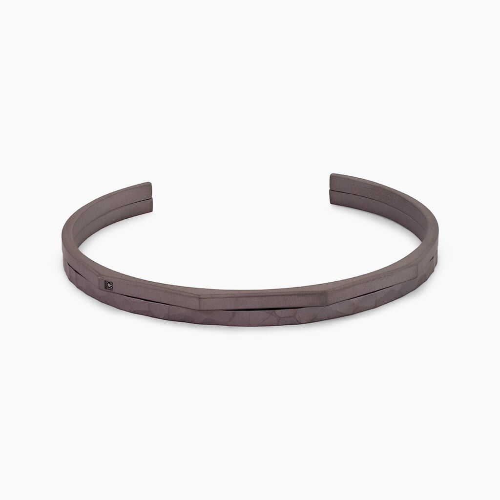 Bracelet Jonc Titane Gris Diamant - Bracelets joncs Homme | Marc Orian