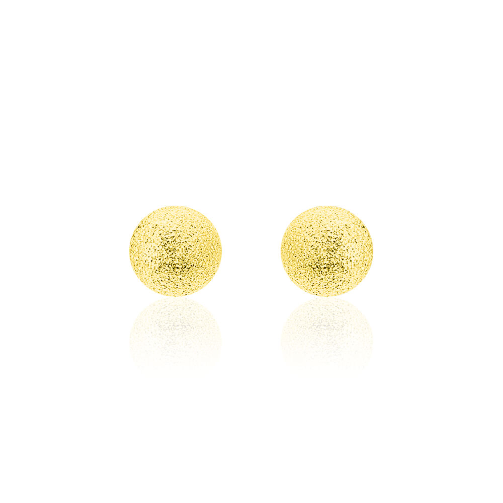 Boucles D'oreilles Puces Fidelia Boule Sablee Or Jaune - Puces Femme | Marc Orian