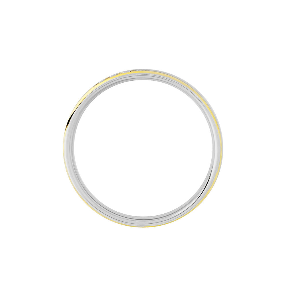 Alliance Serti Grains Ajoures Or Bicolore Diamant - Alliances duo Unisex | Marc Orian