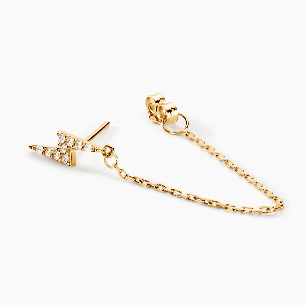 Boucle D'oreille Unitaire Fionola Or Jaune Oxyde De Zirconium - Piercings d'oreilles Femme | Marc Orian
