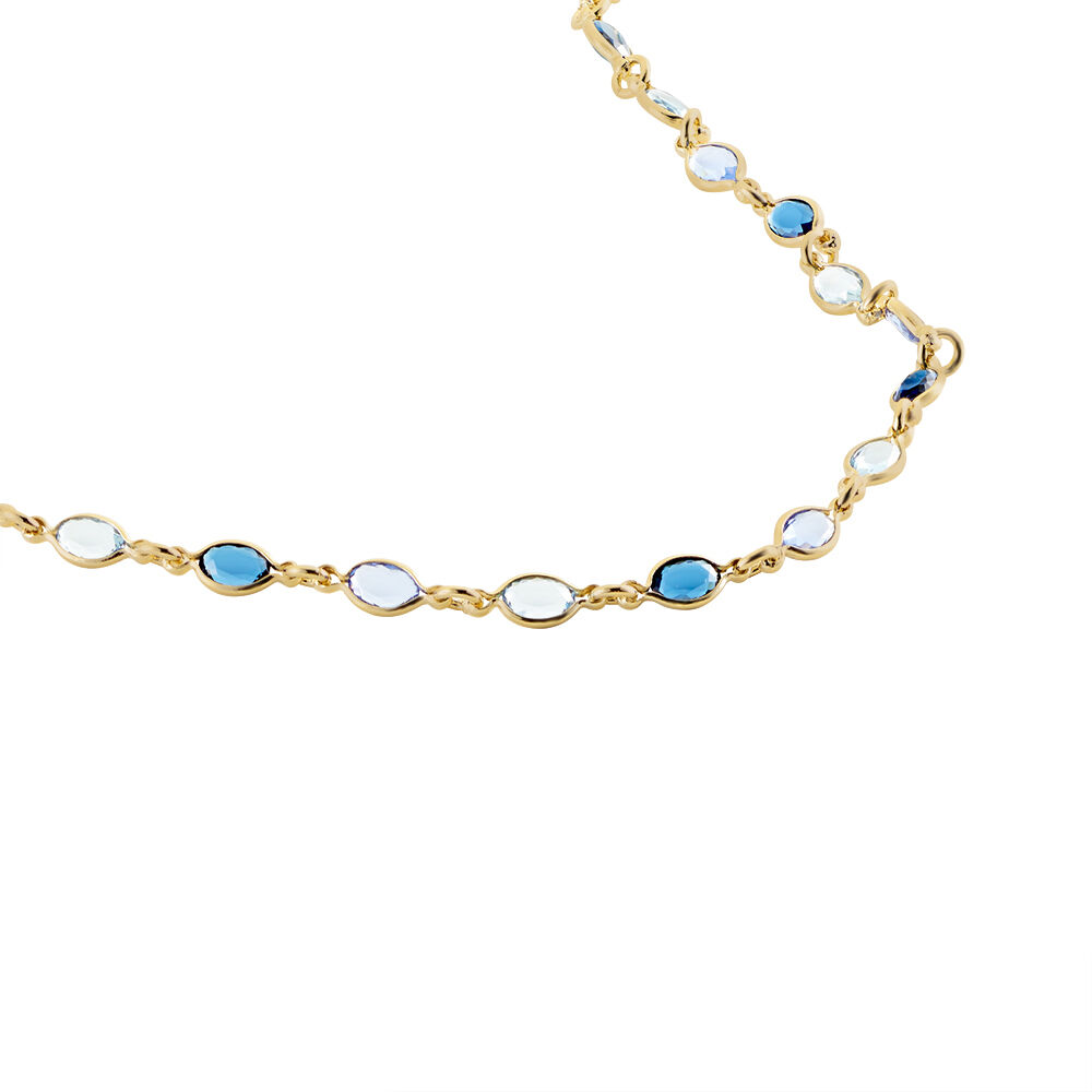 Collier Ilvaae Plaqué Or Pierre De Synthèse Bleue - Colliers avec pierres Femme | Marc Orian