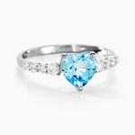 Bague Fany Or Blanc Topaze Et Oxyde De Zirconium - Bagues pierres fines Femme | Marc Orian