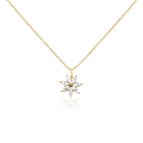Collier Mia Plaqu&eacute; Or Dor&eacute; Oxyde De Zirconium - Colliers avec pierres Femme | Marc Orian