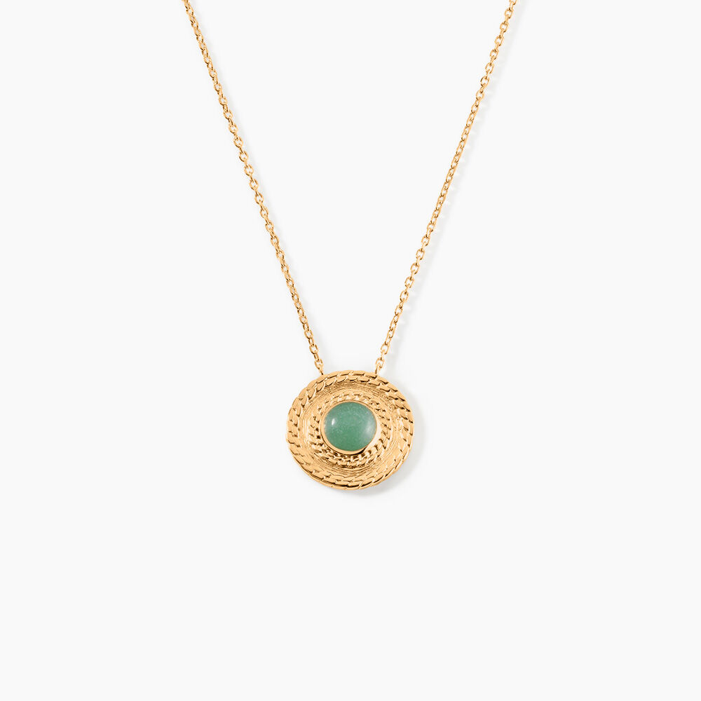Collier Plaqu&eacute; Or Jaune Marcia Aventurine - Colliers avec pierres Femme | Marc Orian