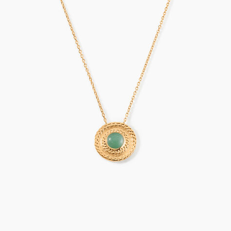 Collier Plaqu&eacute; Or Jaune Marcia Aventurine - Colliers avec pierres Femme | Marc Orian