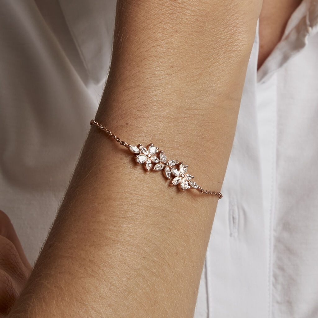 Bracelet Oralie Argent Rose Oxyde De Zirconium - Bracelets chaînes Femme | Marc Orian