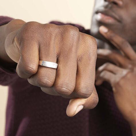 Chevalière Michel Argent Blanc Oxyde De Zirconium - Chevalières Homme | Marc Orian