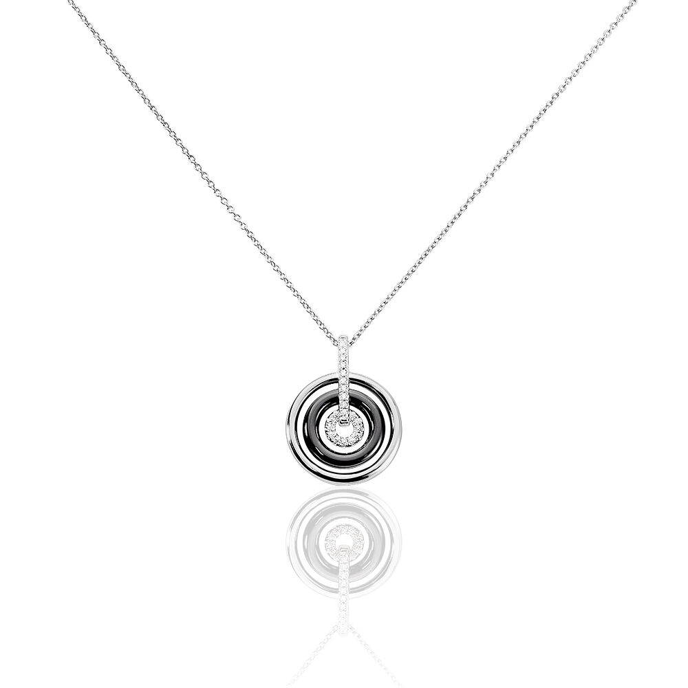 Collier Ina Argent Blanc C&eacute;ramique Et Oxyde De Zirconium - Colliers avec pierres Femme | Marc Orian