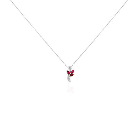 Collier Angie Or Blanc Diamant Et Rubis - Colliers Femme | Marc Orian