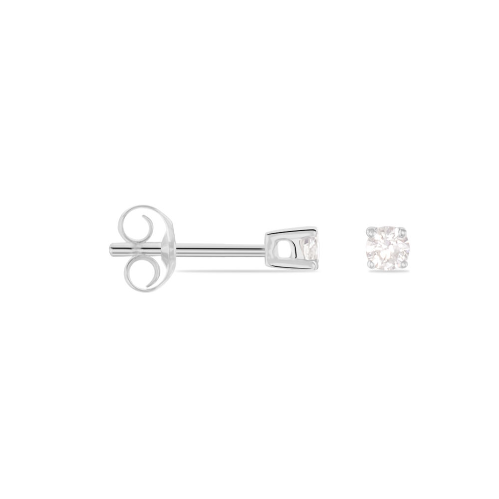 Boucles D'oreilles Puces Victoria Or Blanc Diamant - Puces Femme | Marc Orian