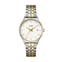 cadran argenté fond blanc bracelet acier bicolore