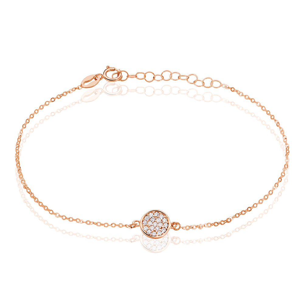 Bracelet Helinie Or Rose Oxyde De Zirconium - Bracelets Medailles Femme | Marc Orian