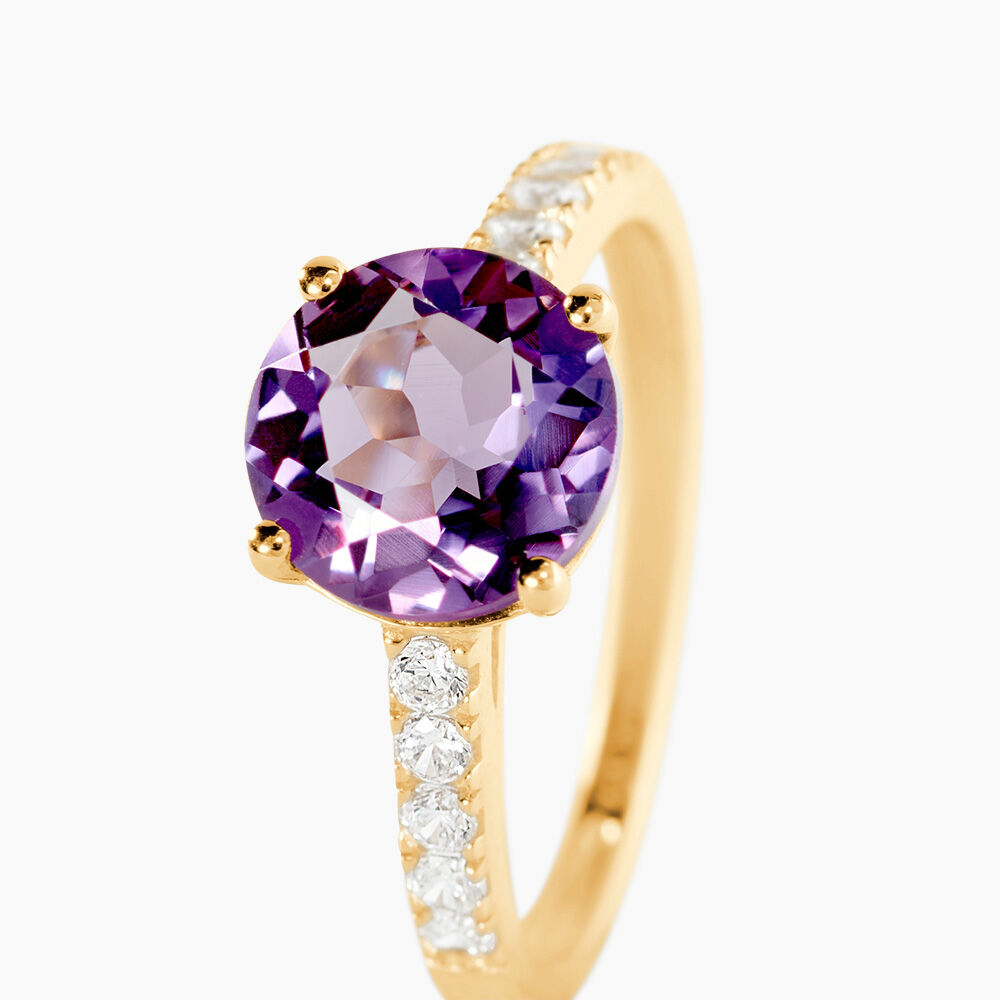 Bague Or Jaune Terese Am&eacute;thyste - Bagues pierres fines Femme | Marc Orian
