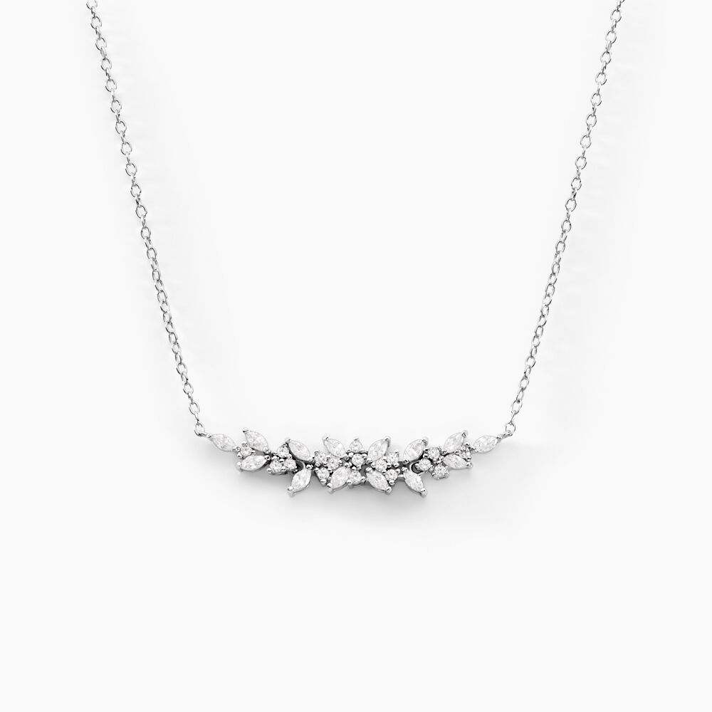 Collier Argent Blanc Precieux Flocon Oxyde De Zirconium - Colliers avec pierres Femme | Marc Orian