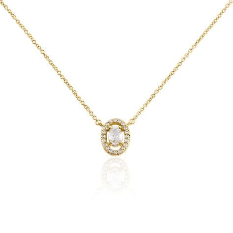 Collier Classical Plaqu&eacute; Or Jaune Oxyde De Zirconium - Colliers avec pierres Femme | Marc Orian