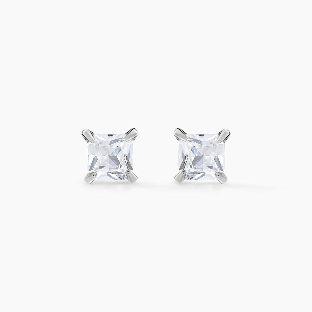 Boucles D'oreilles Puces Alys Argent Blanc Oxyde De Zirconium - Puces Femme | Marc Orian
