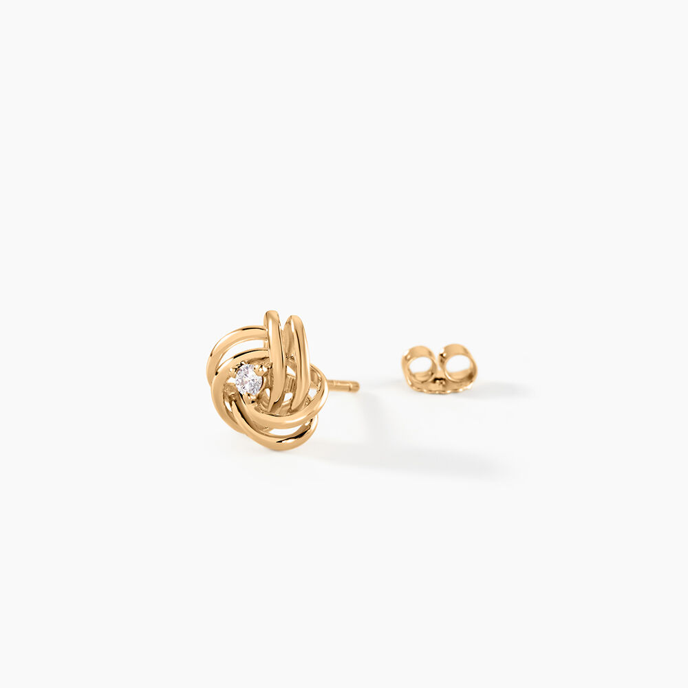 Boucles D'oreilles Puces Iwaki Plaqu&eacute; Or Jaune Oxyde De Zirconium - Puces Femme | Marc Orian