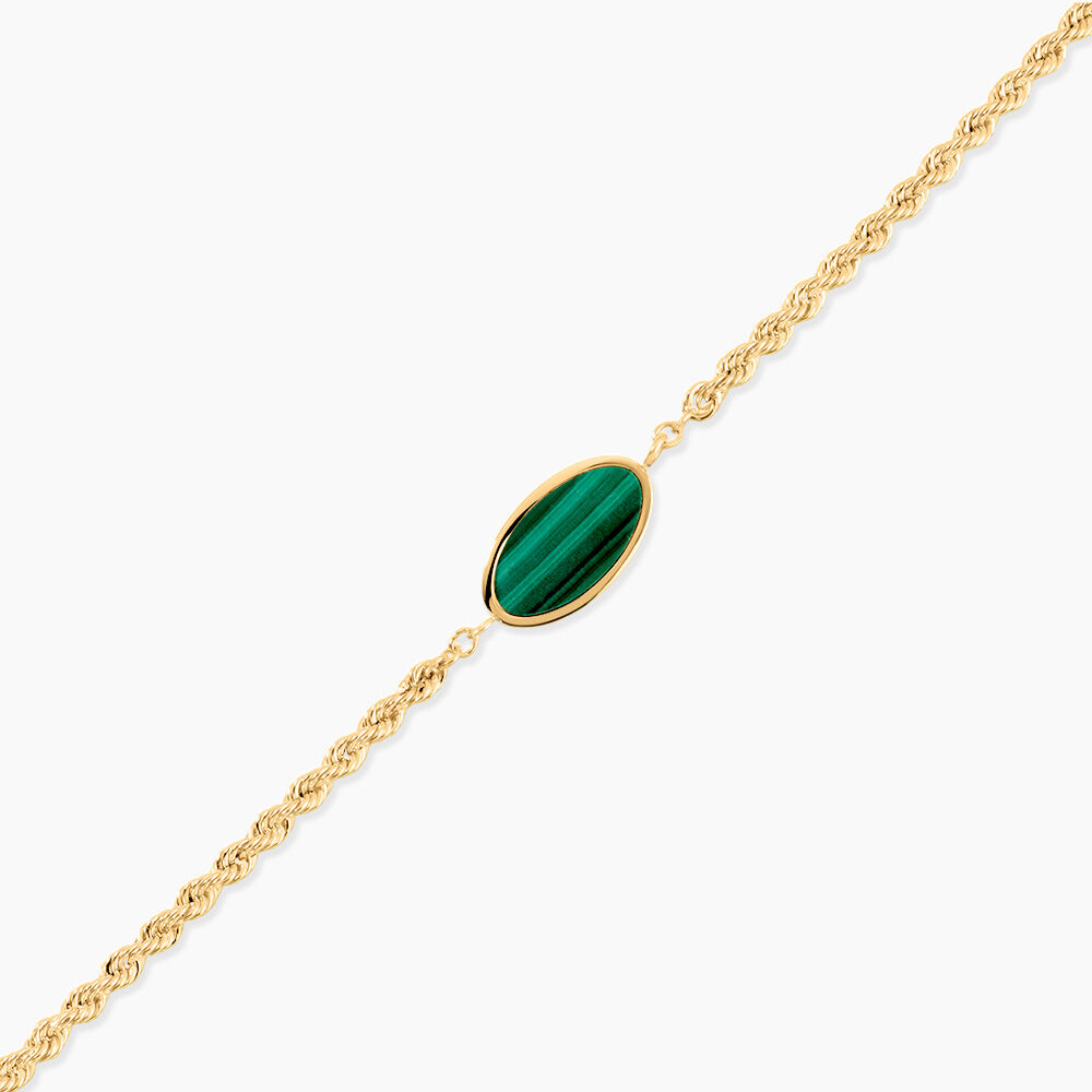 Bracelet Jerry Or Jaune Malachite - Bracelets cha&icirc;nes Femme | Marc Orian