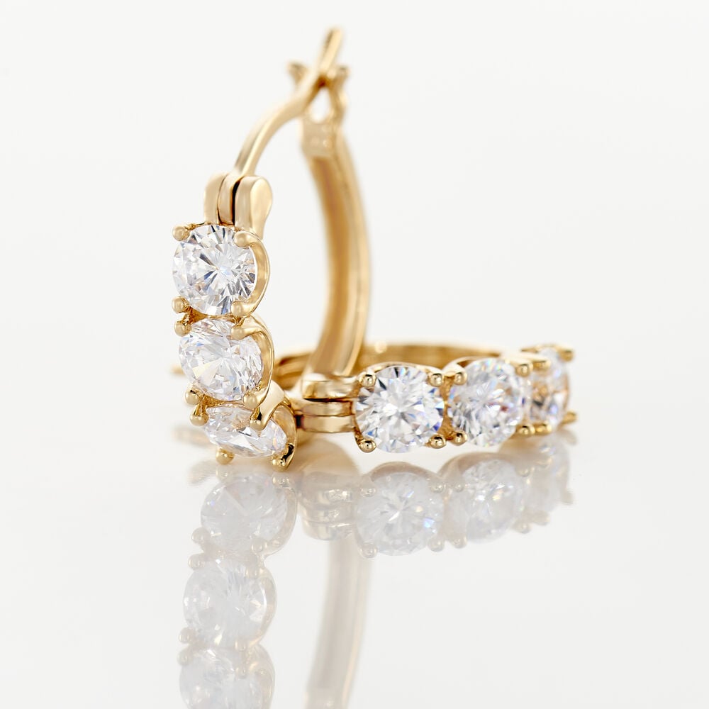 Boucles D'oreilles Pendantes Jacotte Plaqué Or Oxyde De Zirconium - Créoles Femme | Marc Orian