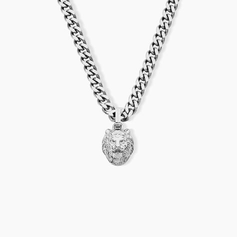 Collier Guess Lion King Acier Blanc - Colliers fantaisie Homme | Marc Orian