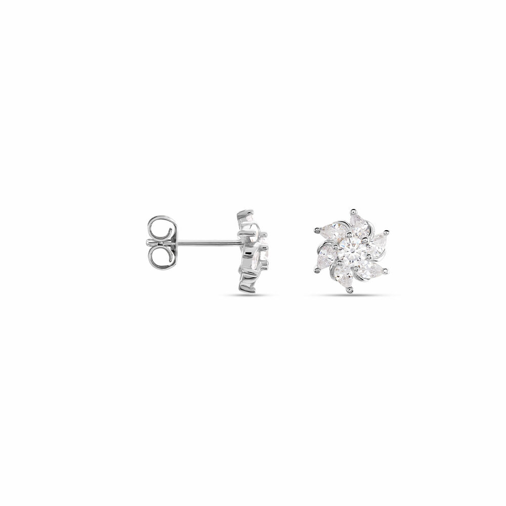 Boucles D'oreilles Puces Ulyssia Argent Blanc Oxyde De Zirconium - Puces Femme | Marc Orian