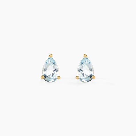 Boucles D'oreilles Puces Goutte Or Jaune Topaze - Puces Femme | Marc Orian