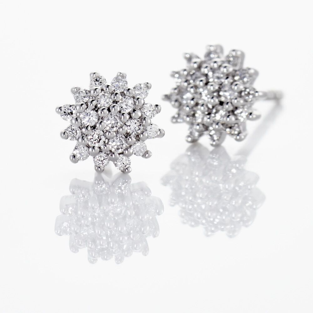 Boucles D'oreilles Puces Platine Alden Diamants -  Femme | Marc Orian