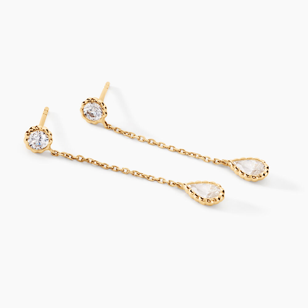 Boucles D'oreilles Pendantes Kadidja Or Jaune Oxyde De Zirconium - Pendantes Femme | Marc Orian