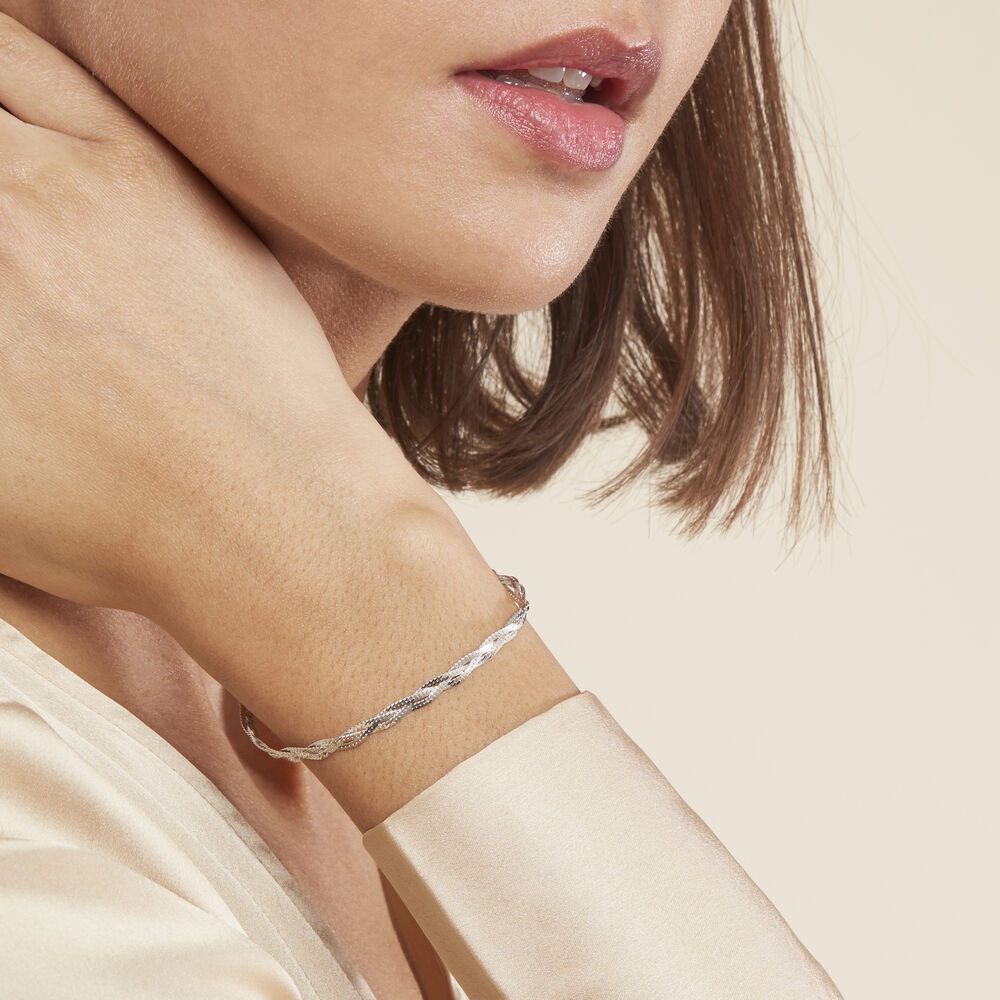 Bracelet Elae Argent Blanc - Bracelets mailles Femme | Marc Orian