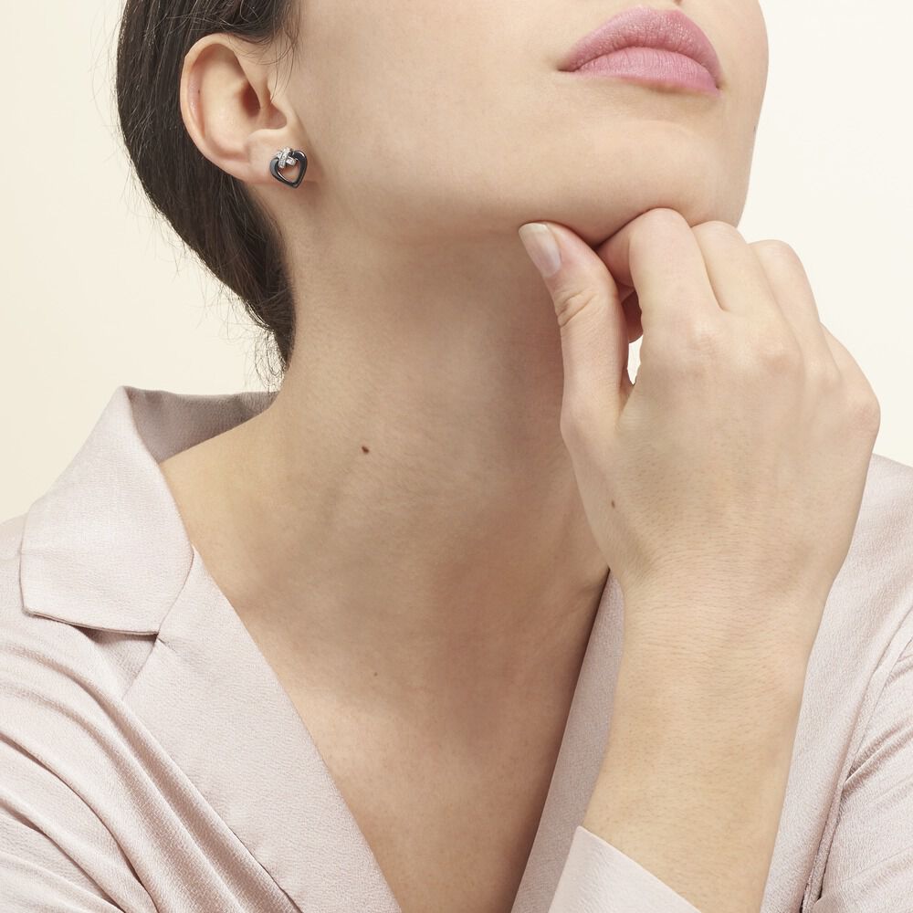 Boucles D'oreilles Puces Nolwen Argent  C&eacute;ramique Oxyde De Zirconium - Puces Femme | Marc Orian