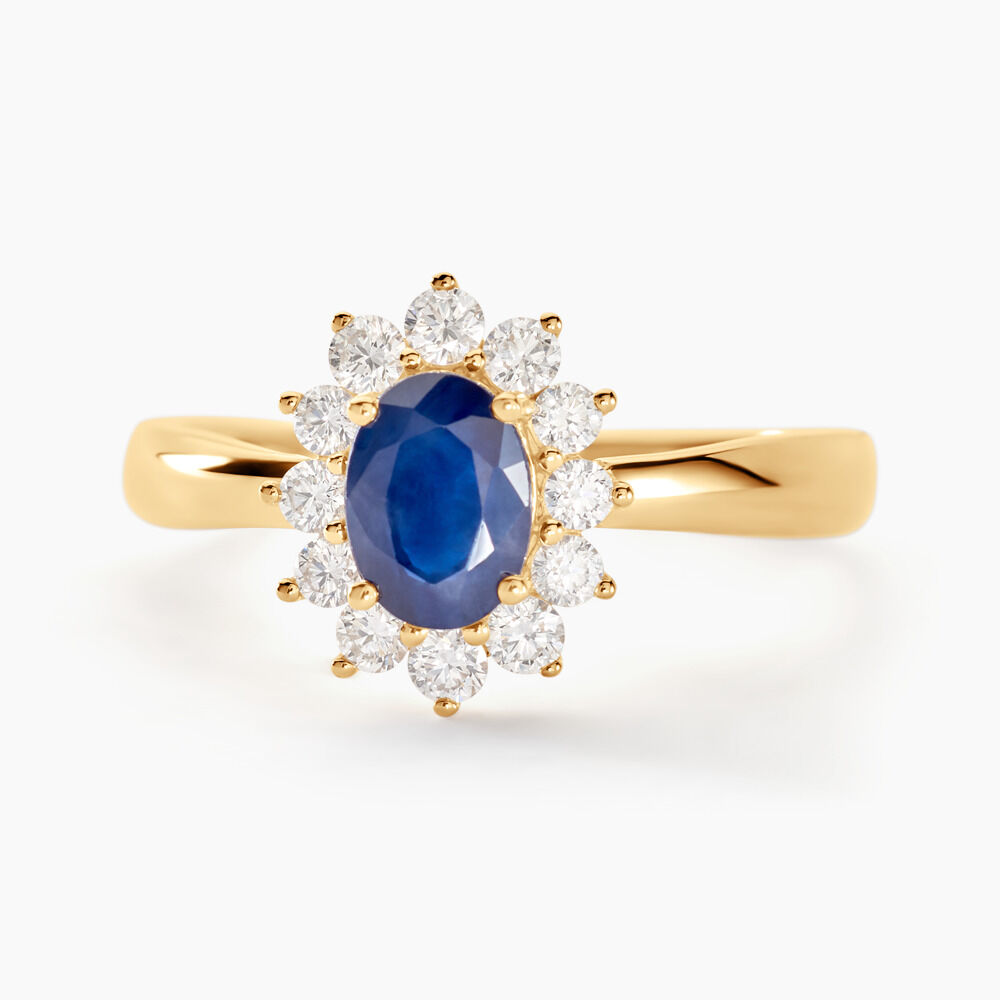 Bague Or Jaune Saphir Diamants - Solitaires Femme | Marc Orian