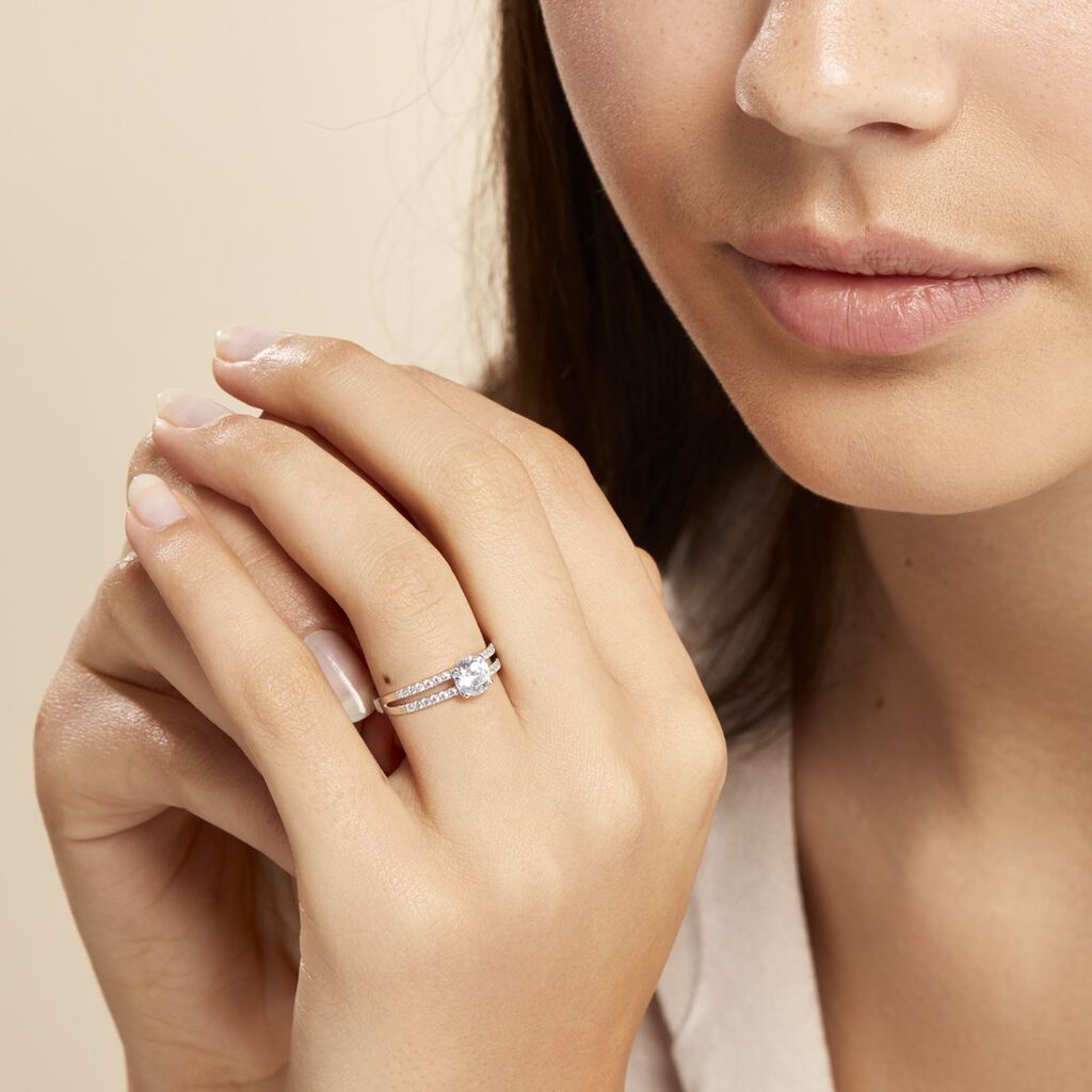 Bague Solitaire Cesarine Or Blanc Oxyde De Zirconium - Bagues Solitaire Femme | Marc Orian