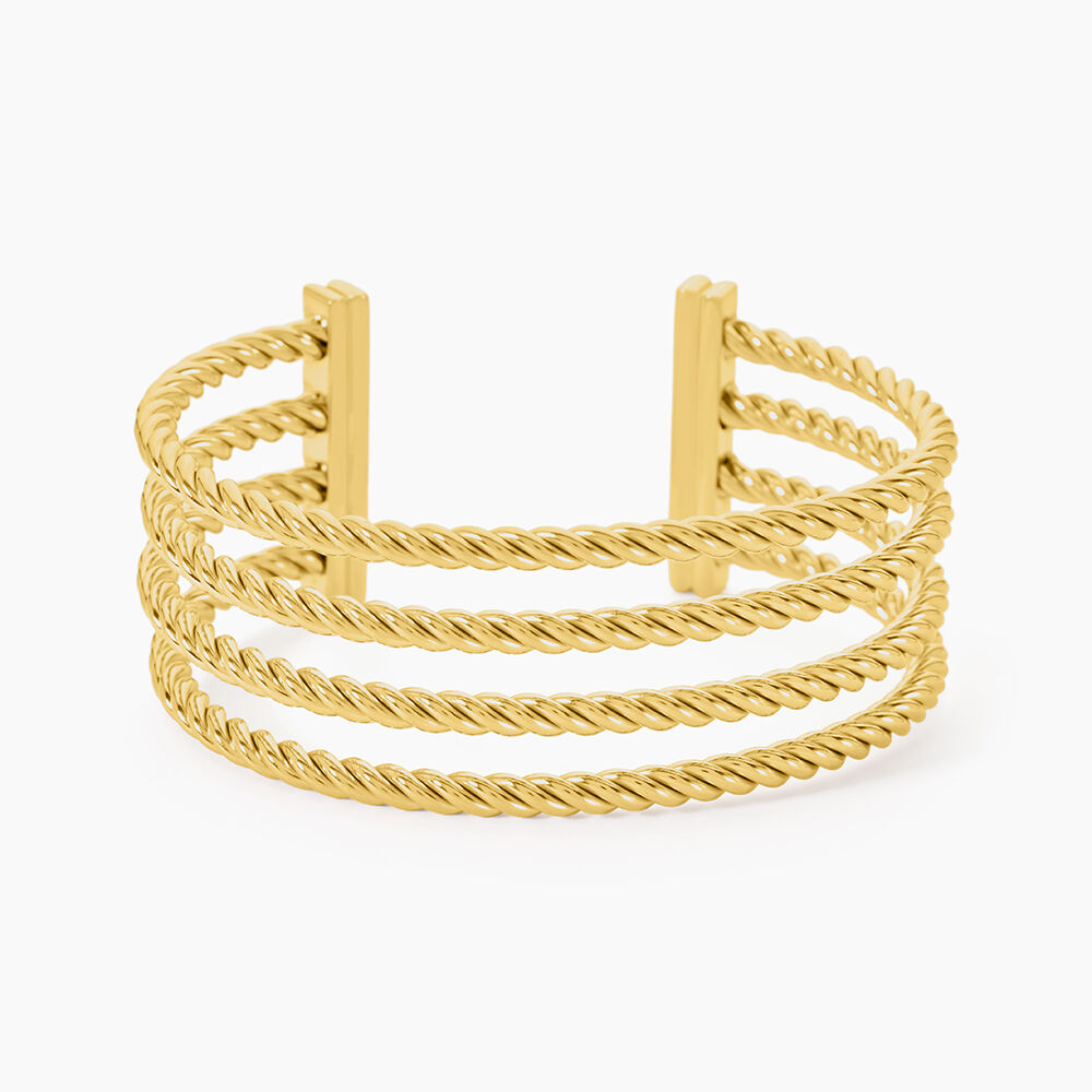 Jonc Ouvert Acier Doré Galaad - Bracelets joncs Femme | Marc Orian