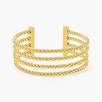 Jonc Ouvert Acier Doré Galaad