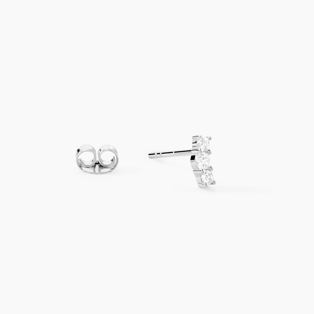 Boucles D'Oreilles Puces Dani Argent Blanc Oxyde De Zirconium - Puces Femme | Marc Orian
