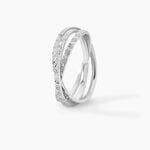 Alliance Shelena Ruban Plat Or Blanc - Alliances duo Unisex | Marc Orian
