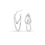 Cr&eacute;oles Luna Or Blanc Strass - Cr&eacute;oles Femme | Marc Orian