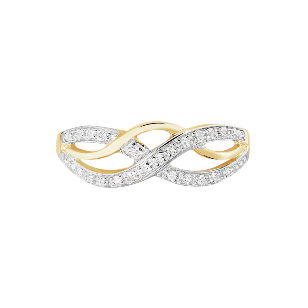 Bague Vaguelette Or Jaune Diamant - Bagues pierres précieuses Femme | Marc Orian