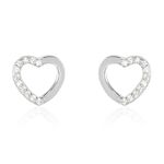 Boucles D'oreilles Puces Argent Blanc Saverio Oxydes De Zirconium - Puces Femme | Marc Orian