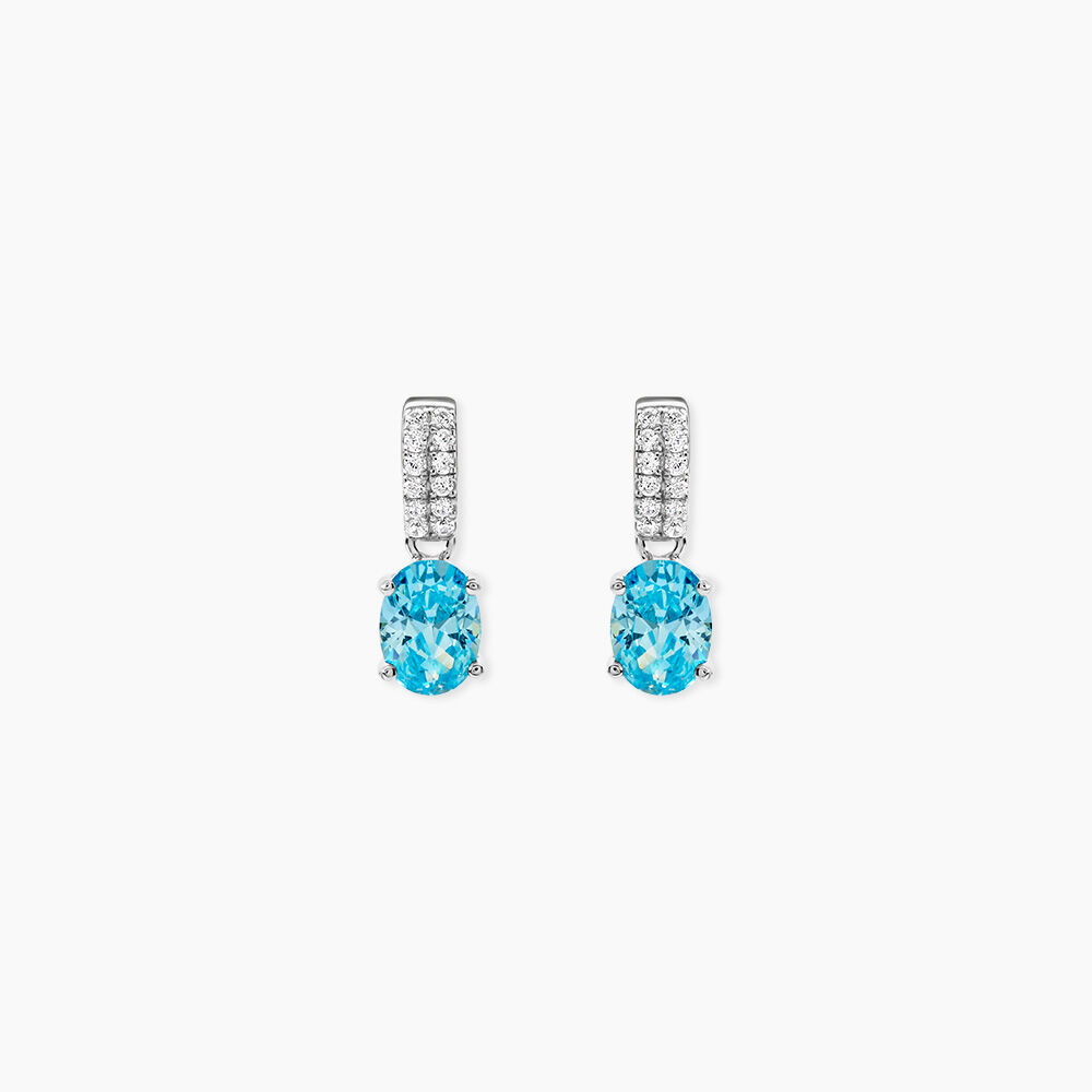 Boucles D'oreilles Puces Josefa Argent Blanc Oxyde De Zirconium - Puces Femme | Marc Orian