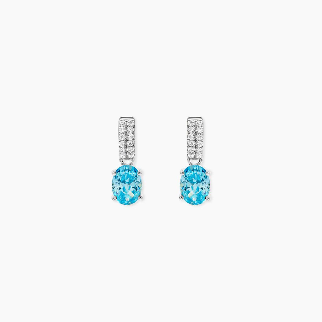 Boucles D'oreilles Puces Josefa Argent Blanc Oxyde De Zirconium - Puces Femme | Marc Orian