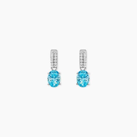 Boucles D'oreilles Puces Josefa Argent Blanc Oxyde De Zirconium - Puces Femme | Marc Orian
