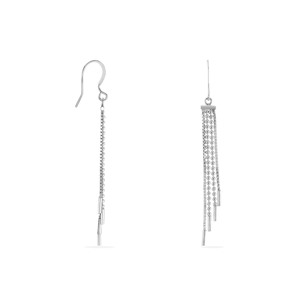 Boucles D'oreilles Pendantes Freja Argent Blanc - Pendantes Femme | Marc Orian