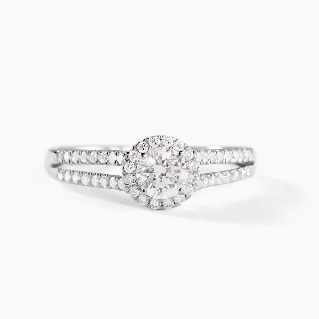 Bague Sosanna Platine Blanc Diamant Synth&eacute;tique - Solitaires Femme | Marc Orian