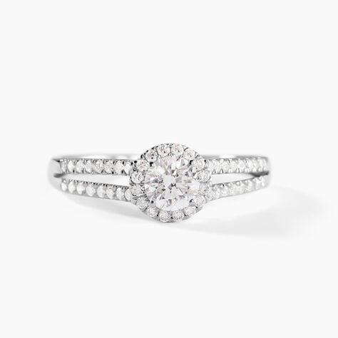 Bague Sosanna Platine Blanc Diamant Synth&eacute;tique - Solitaires Femme | Marc Orian